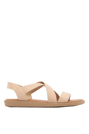 suèdelook sandalen - beige