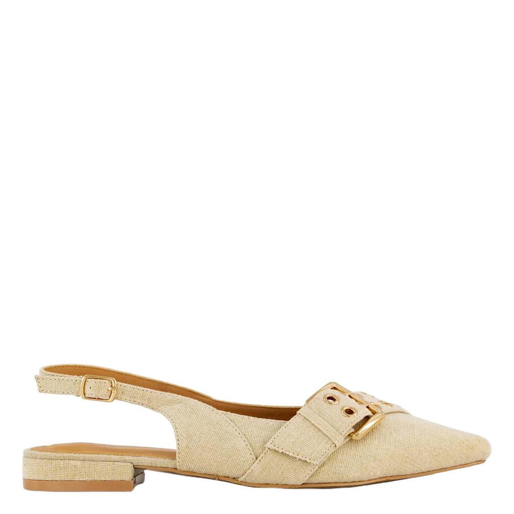 Beige dames Graceland slingback loafers van synthetisch materiaal met gesp