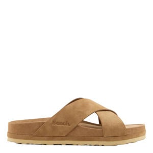 imitatieleren slippers - cognac