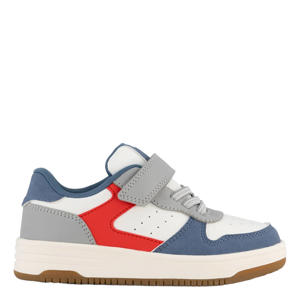 leren sneakers blauw/rood