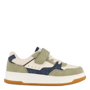 sneakers beige/groen/donkerblauw