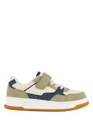 sneakers beige/groen/donkerblauw