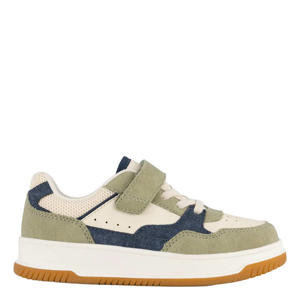 sneakers beige/groen/donkerblauw