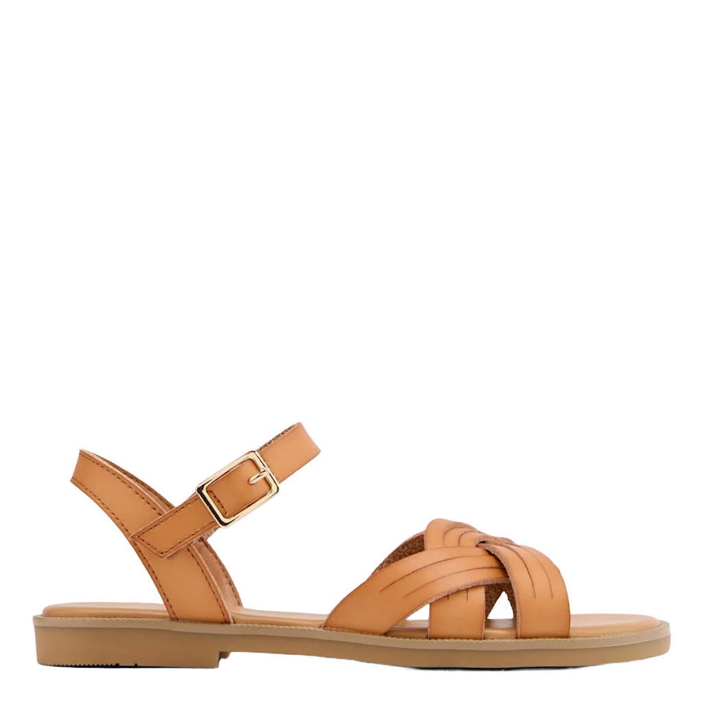 Cognackleurige meisjes Graceland sandalen van synthetisch materiaal met gesp