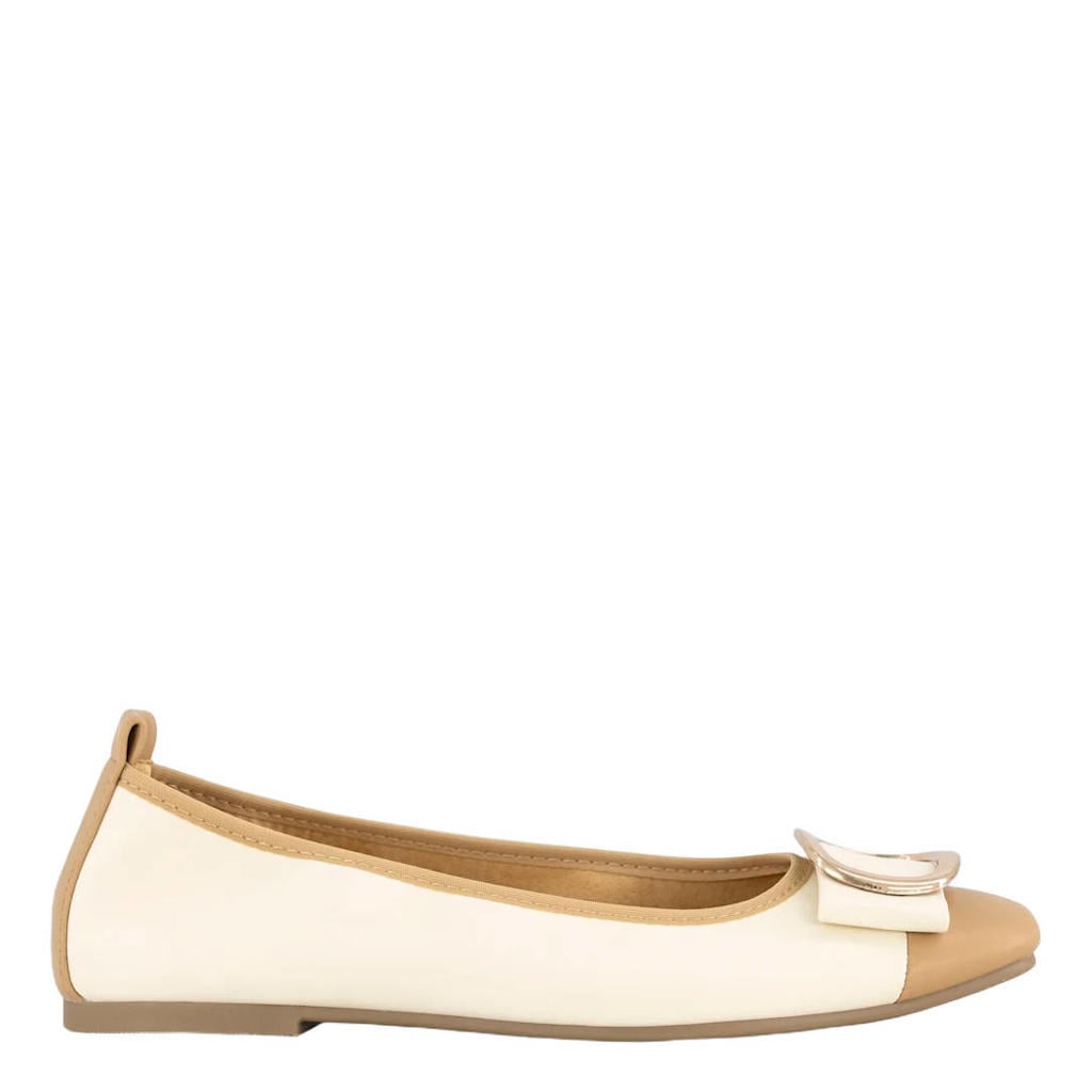 Ecru dames Graceland ballerina's van imitatieleer