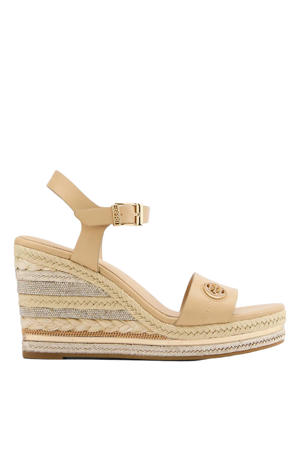 leren espadrilles beige