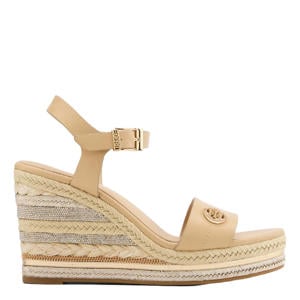 leren espadrilles beige