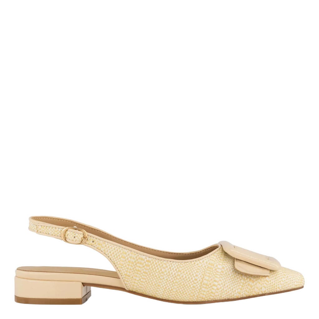 Beige dames Graceland slingback loafers roze van imitatieleer met gesp
