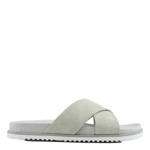 suède slippers lichtgroen
