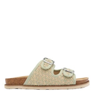 slippers lichtgroen/beige
