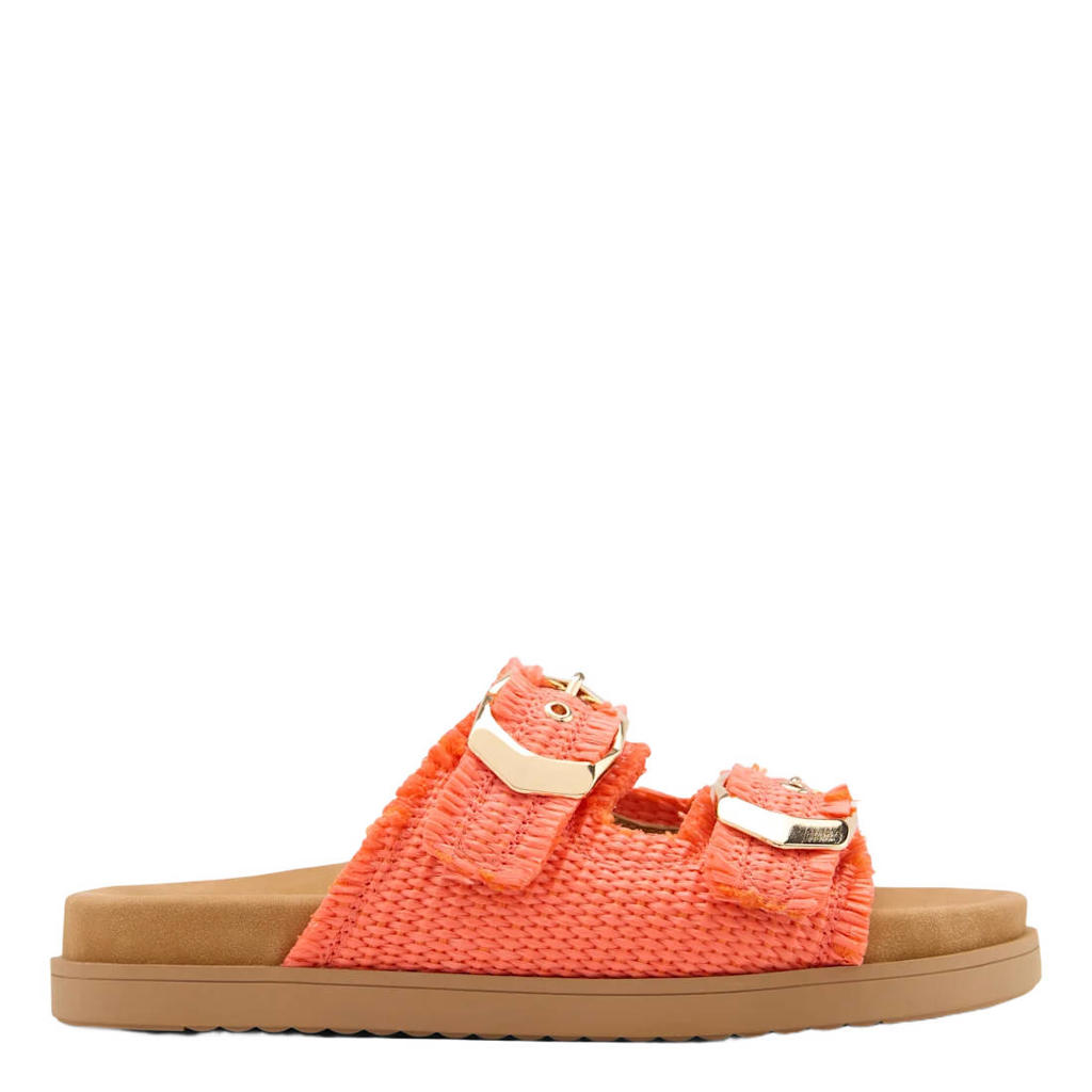 Oranje dames Graceland slippers van textiel met gesp