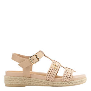 leren espadrilles beige