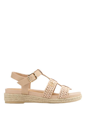 leren espadrilles beige