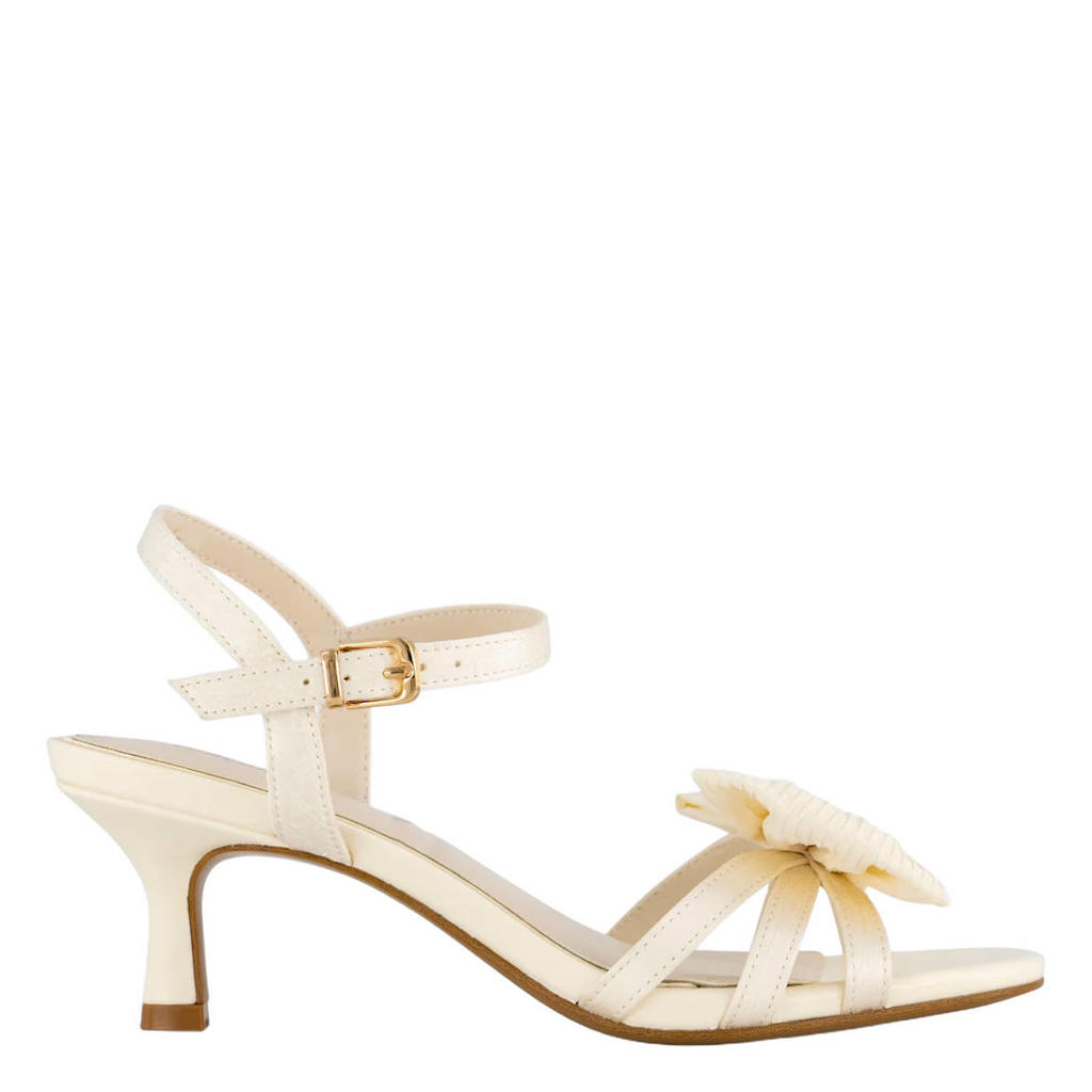 Ecru dames Graceland sandalen van textiel met gesp
