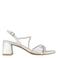Graceland leren sandalettes met strass zilver