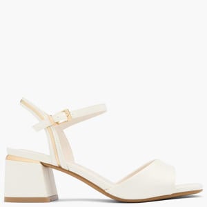 leren sandalettes ecru