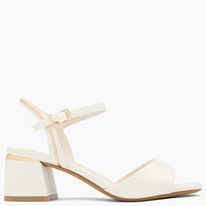leren sandalettes ecru