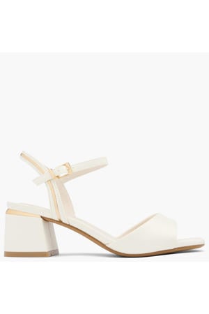 leren sandalettes ecru