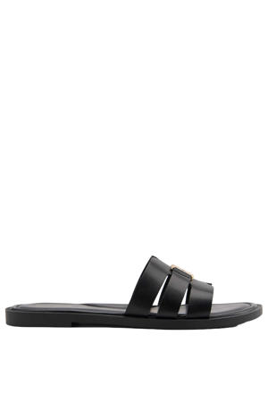 leren slippers zwart