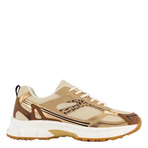 leren sneakers beige/bruin