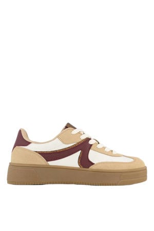 leren sneakers beige