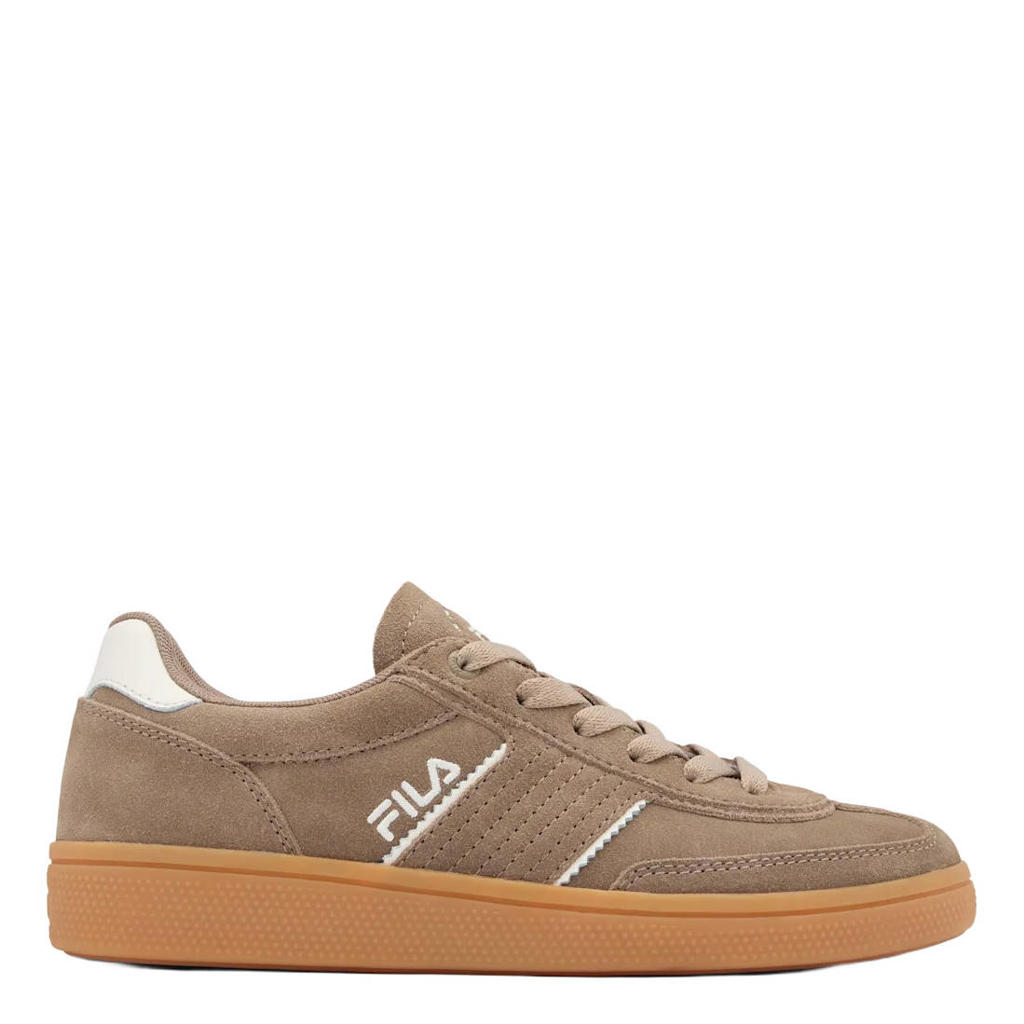 Taupe heren Fila leren sneakers met veters