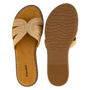 thumbnail: Graceland imitatieleren slippers met studs goud