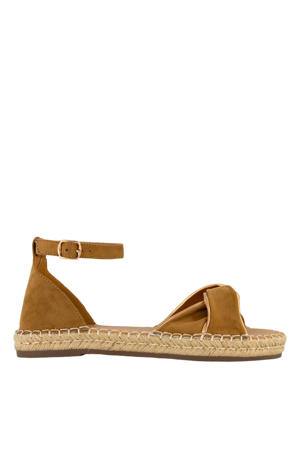 suède espadrilles cognac