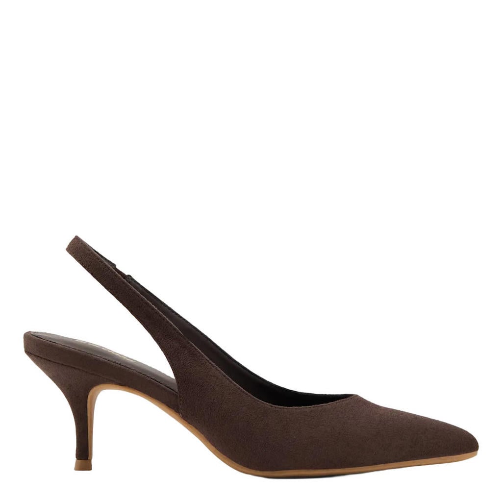 Donkerblauwe dames Graceland slingback pumps van synthetisch materiaal