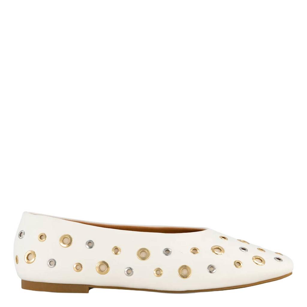 Witte dames Graceland leren ballerina's van imitatieleer