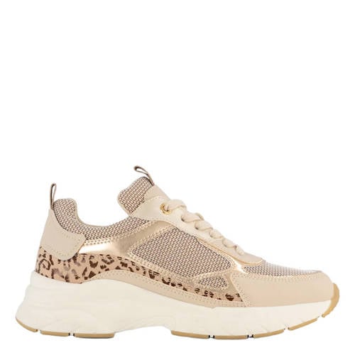 Graceland leren sneakers beige afbeelding