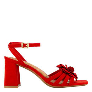 suède sandalettes rood