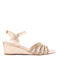 Graceland imitatieleren sandalen met sleehak goud