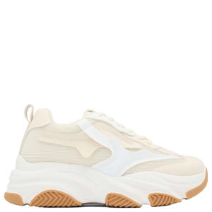 chunky leren sneakers beige