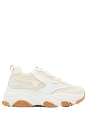 chunky leren sneakers beige