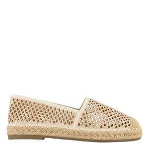leren espadrilles beige