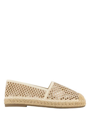 leren espadrilles beige