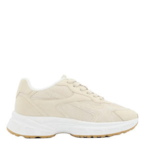 chunky imitatieleren sneakers beige