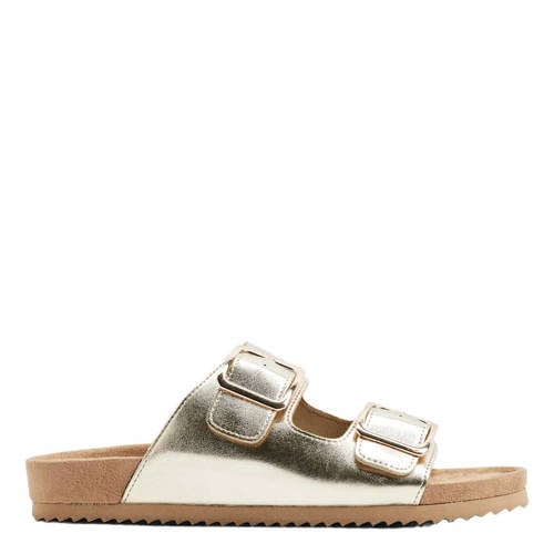 Graceland imitatieleren slippers goud