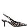 Catwalk slingback pumps met zebraprint zwart/beige