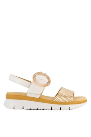 leren sandalen wit/beige