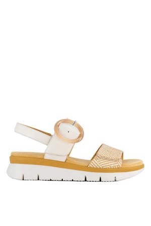 leren sandalen wit/beige