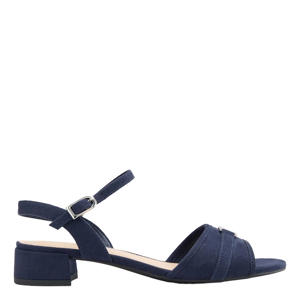 suèdelook sandalen met siergesp zwart