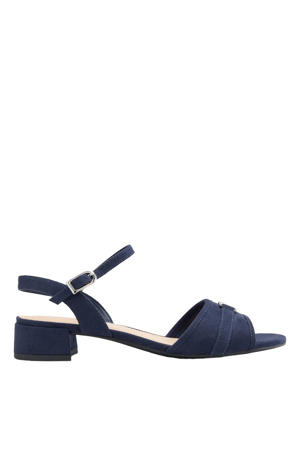 suèdelook sandalen met siergesp zwart