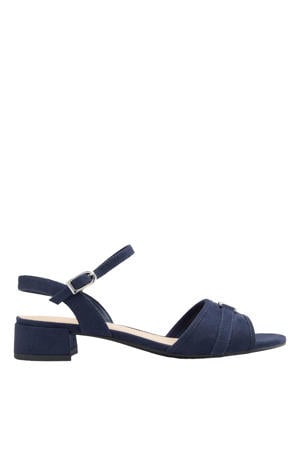 suèdelook sandalen met siergesp zwart