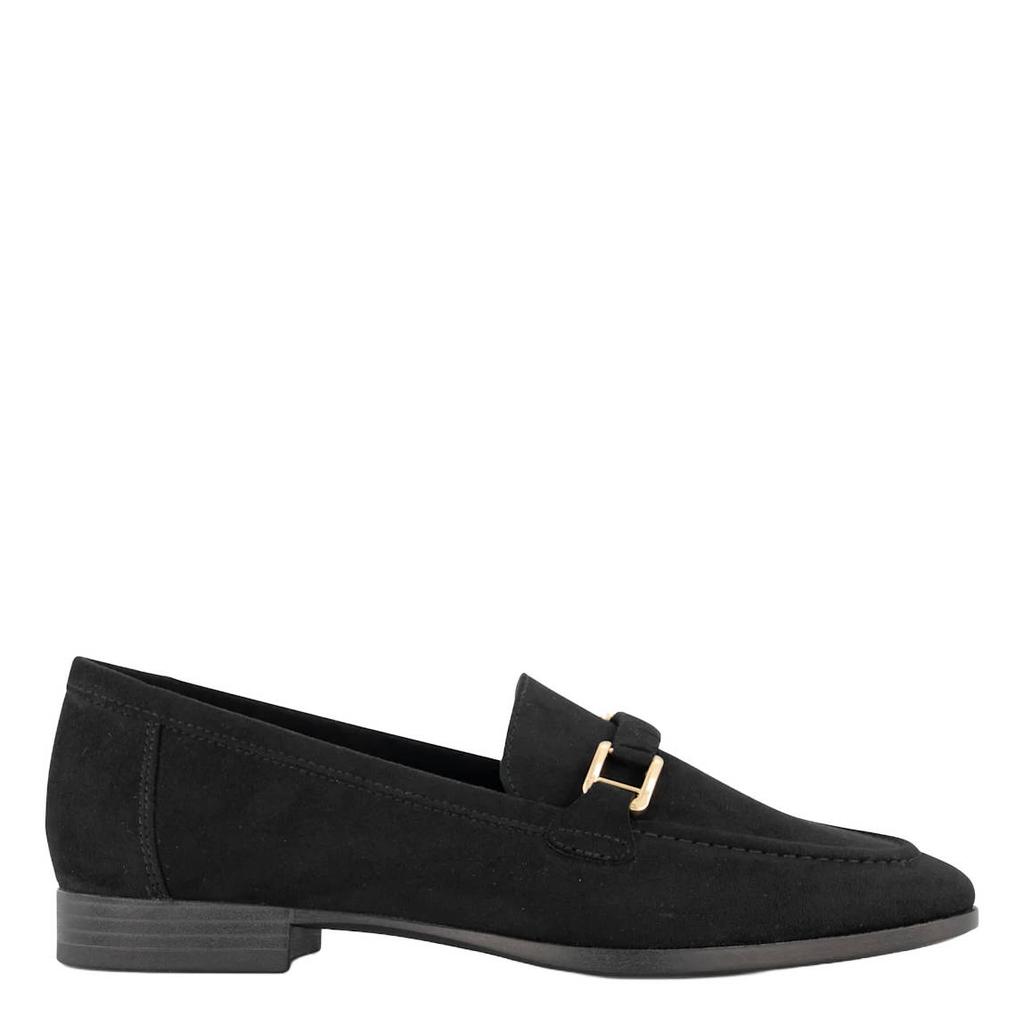 Zwarte dames Graceland loafers van suèdelook
