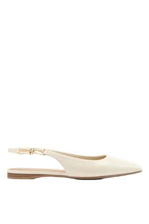 leren slingback loafers ecru