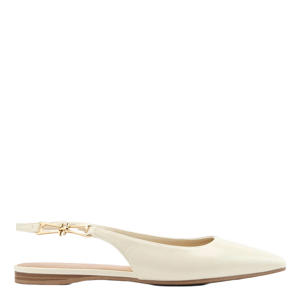 leren slingback loafers ecru