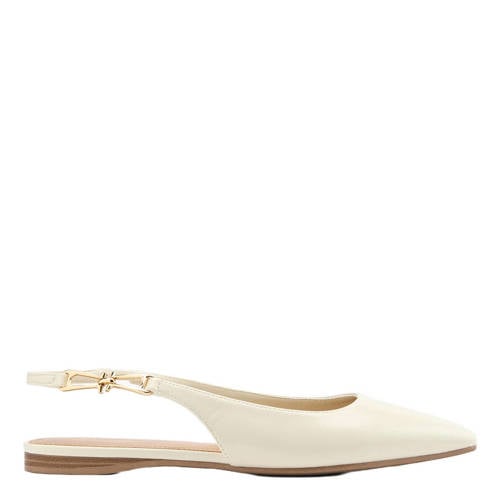 Graceland leren slingback loafers ecru