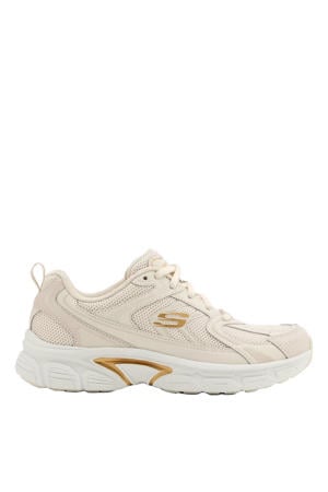 chunky leren sneakers beige